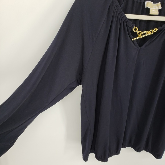 Michael Kors Chain Detail Blouse Sz LP - Picture 5 of 8